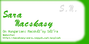 sara macskasy business card